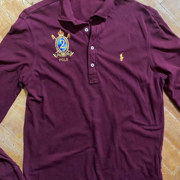 폴로 랄프로렌 버건디 긴팔 카라티 M (100)