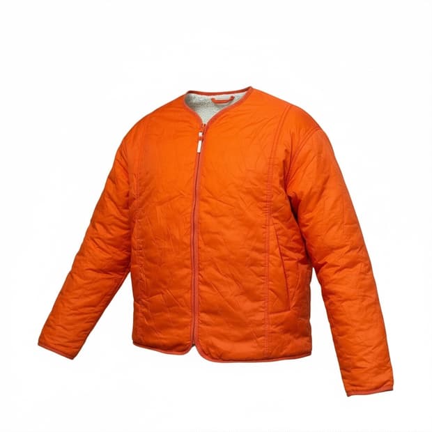 스파이더 오렌지 양면 퀼팅 플리스 자켓