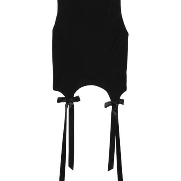 Simone Rocha 블랙 보우 테일 이지 탱크톱 xs