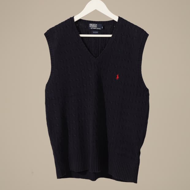 폴로 케이블 코튼 니트 베스트