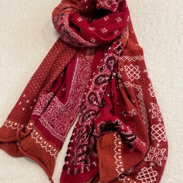 캐피탈 패치워크 반다나 축융울 머플러