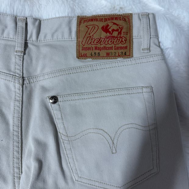 [32] 페로우즈 488 1960s 피케 코튼 팬츠 아이보리