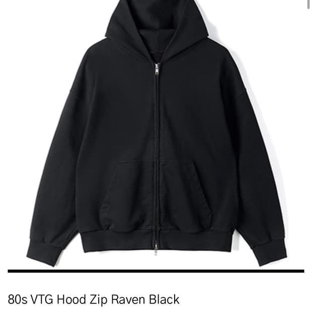 HTAE 80s VTG Hood Zip Raven Black(2size)