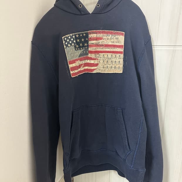 폴로랄프로렌 진스 성조기 후드티 네이비