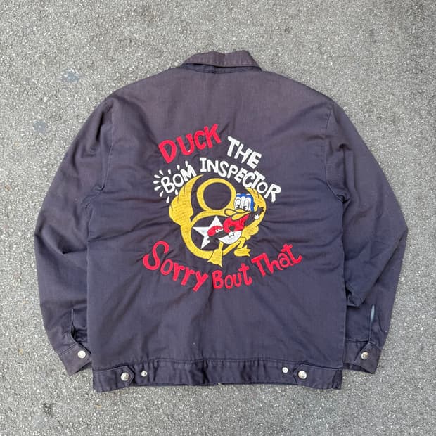 덕 봄버 자수 자켓