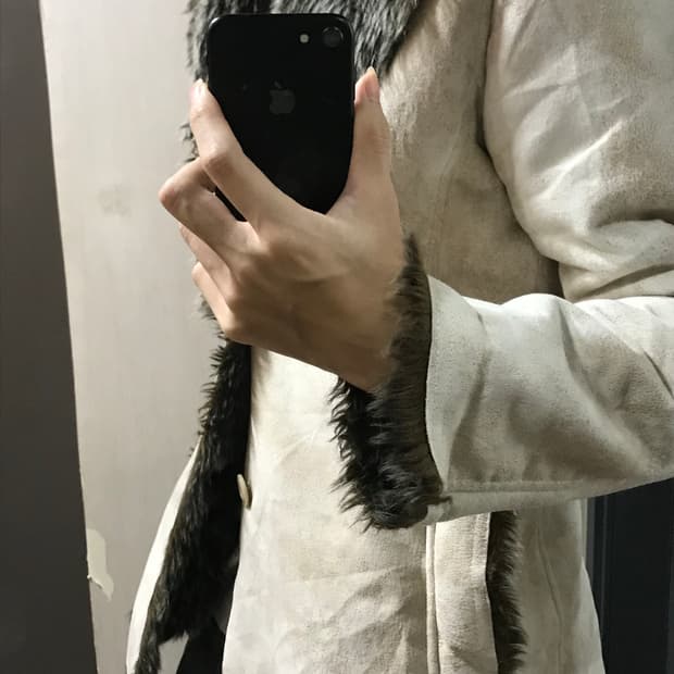 Vintage Fur Collar Suede Jacket