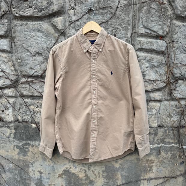 폴로 랄프로렌 빈티지 클래식 핏 면 셔츠 베이지 m