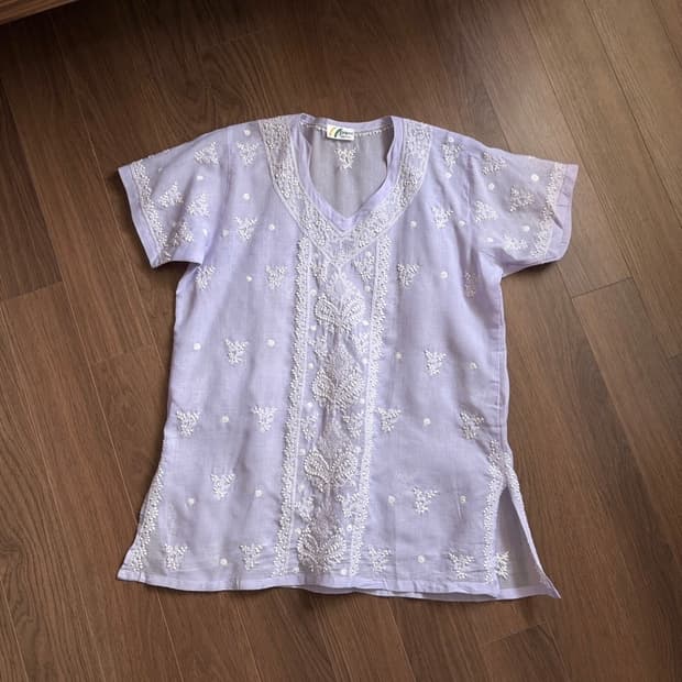 Lavender Chikankari embroidered tunics