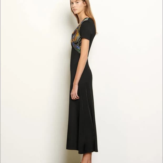 산드로 Sandro  페이즐리 배색 롱 원피스 34사이즈