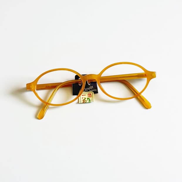 90s CLOVER 허니 엘로우 오벌 뿔테 빈티지 안경