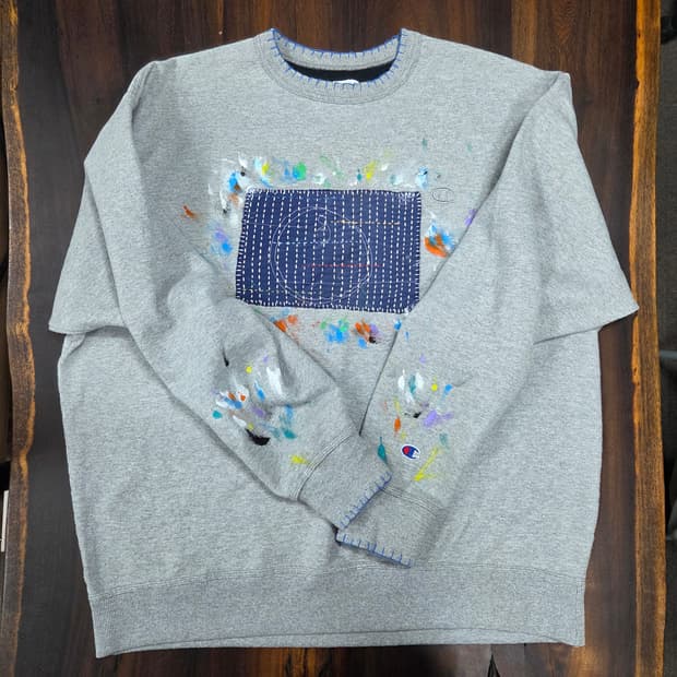 챔피온 패치워크 맨투맨