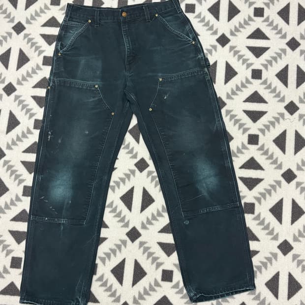 빈티지 칼하트 더블 니 워크 팬츠 32x30