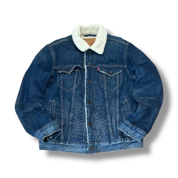 Levi’s 중청 워싱 트러커 셰르파 데님 자켓 