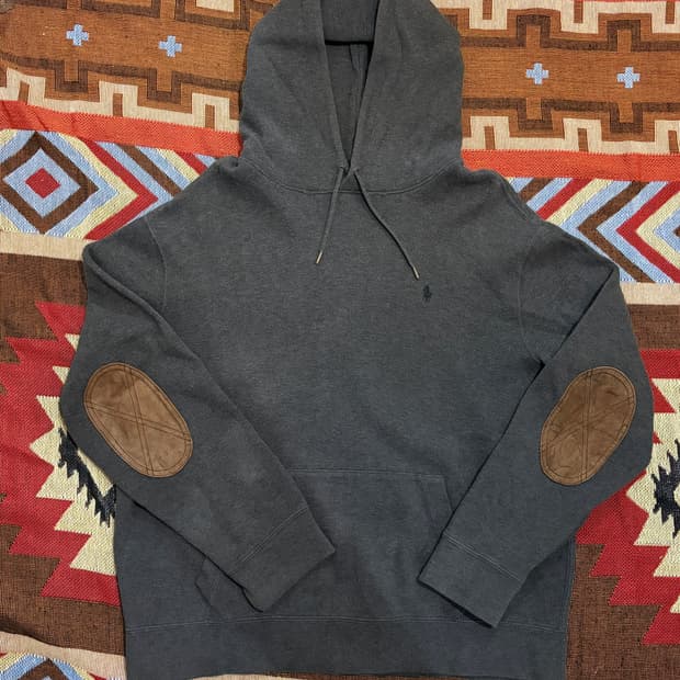 XL) 폴로 랄프로렌 엘보 패치 후드티