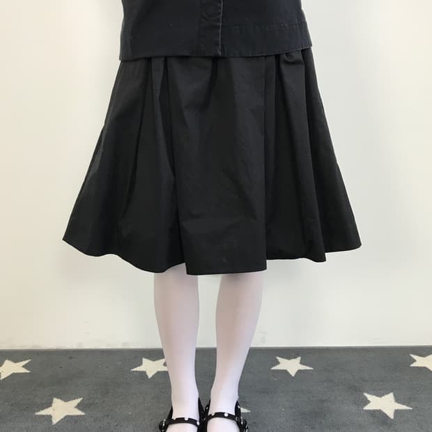 'COS' Black Elastic Waist A-Line Skirt