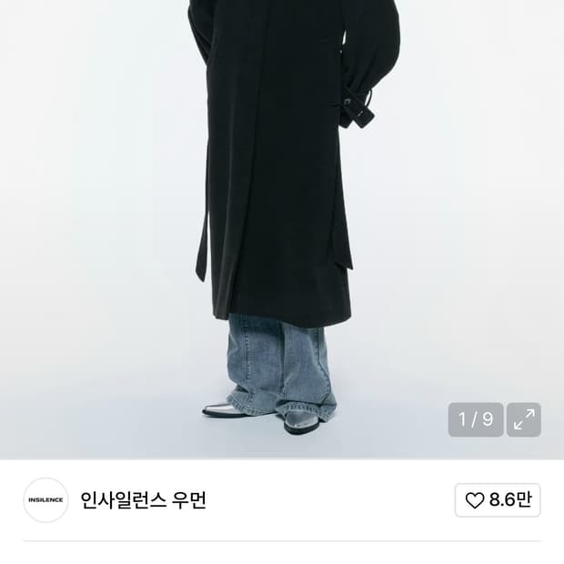 인사일런스우먼 발마칸 로브 코트 BLACK