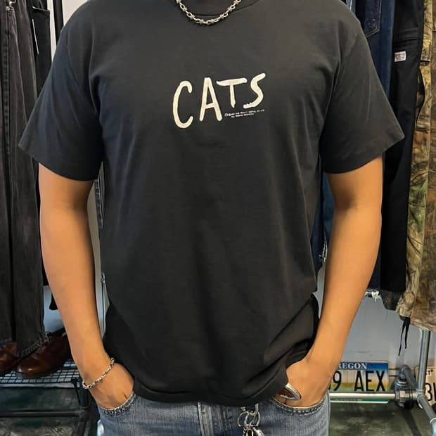 90s [L] 빈티지 CATS 브로드웨이 뮤지컬 싱글스티치 티셔츠 캣츠