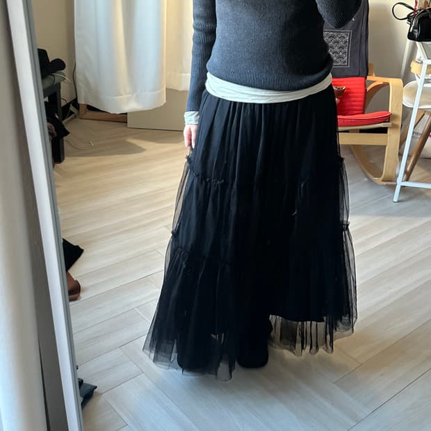 [INGNI] black lace layers skirt