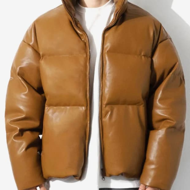 Qt8 가먼츠 비건레더 숏패딩