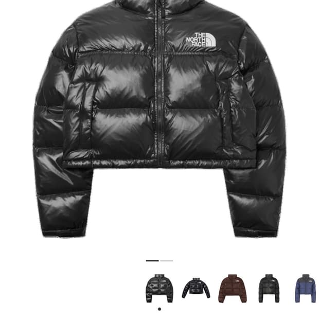 노스페이스 눕시 숏 패딩 여성 블랙