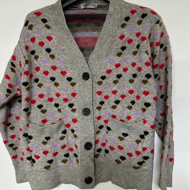 VALENTINO 땡땡이 패턴 가디건