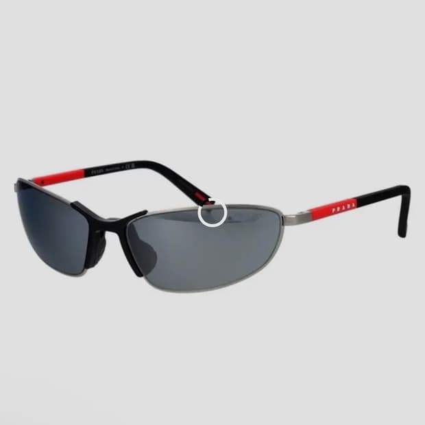 프라다 로고 템플 선글라스60 블랙