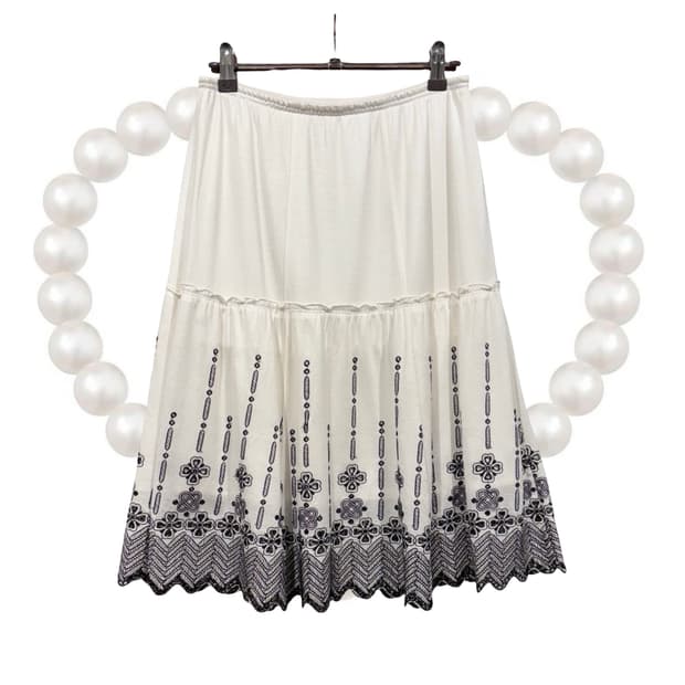 HIROKO BIS 히로코비스 텐셀 자수 펀칭 미디스커트 로판 공겜여주