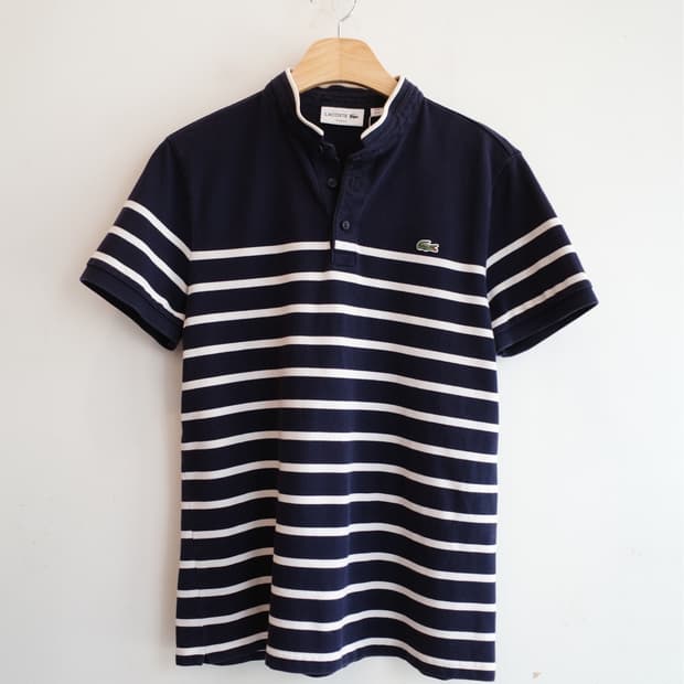 LACOSTE 라코스테 단가라 헨리넥 티셔츠
