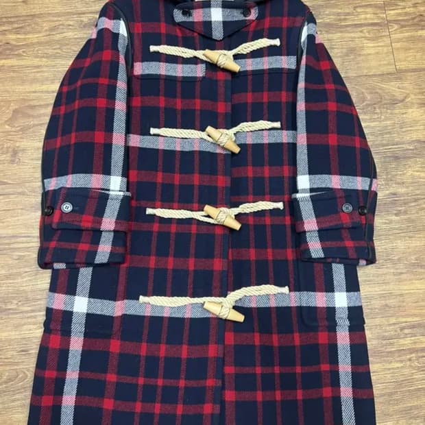 버버리 타탄체크 더플코트