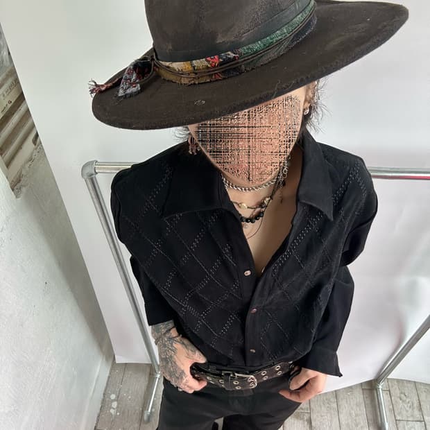gothic style argyle pattern shirt