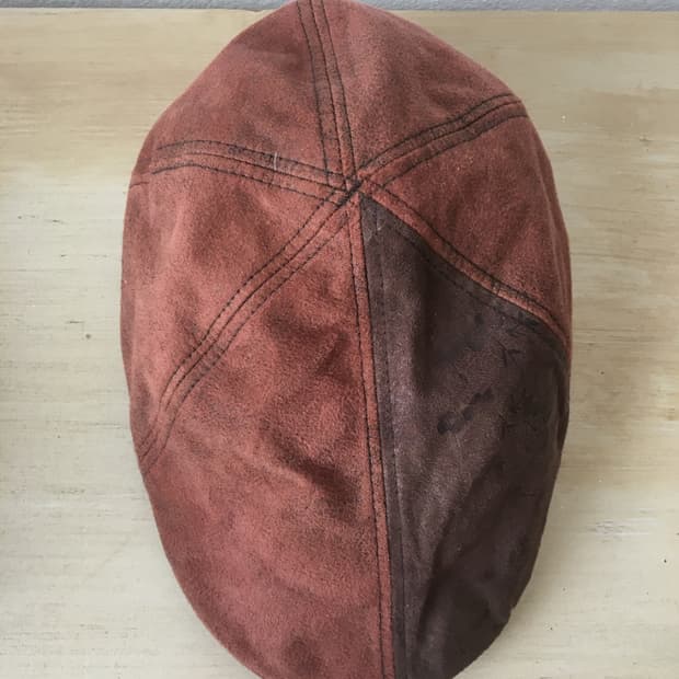  oriental printing suede hunting cap