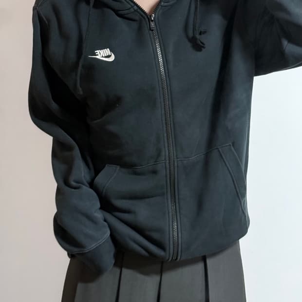 나이키 스우시 블랙 후드집업 XL
