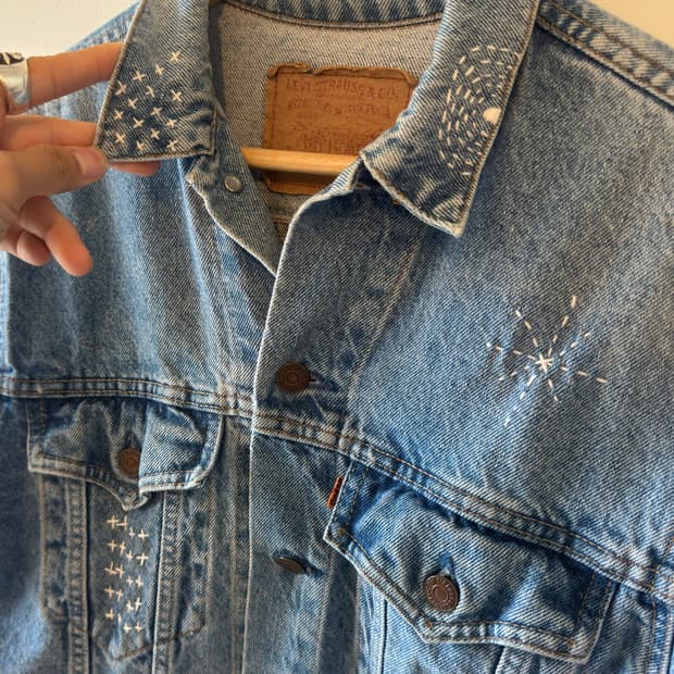 80‘s Levi’s 데님자켓 사시코 커스텀