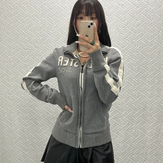 홀리스터 Y2K 레트로 빈티지 디스트로이드 데미지 집업 XS C13612
