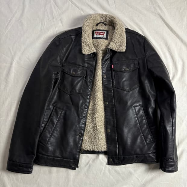 Levis 리바이스 비건레더 쉐르파 자켓 M