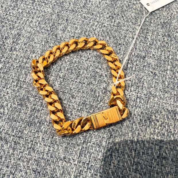 (정품/새상품) VETEMENTS 베트멍 남성 골드 바코드 체인 팔찌