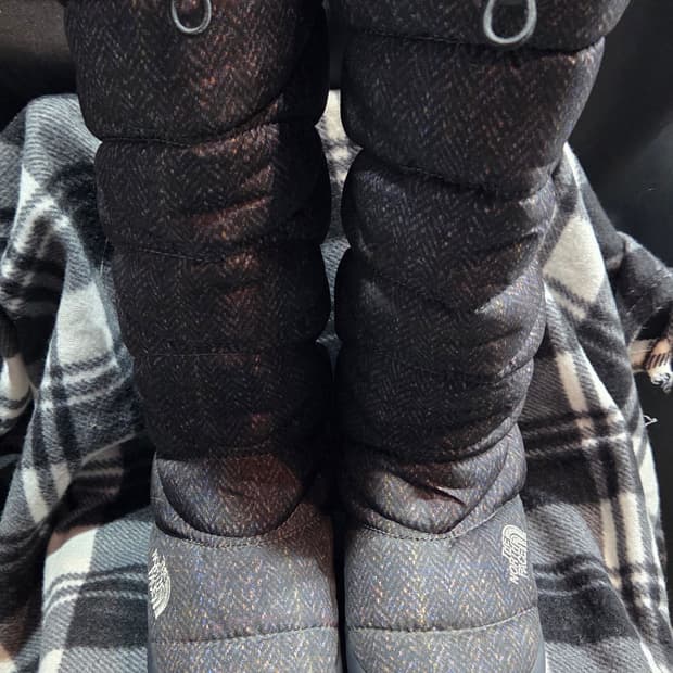 노스페이스 털 부츠 패딩 헤링본 롱부츠