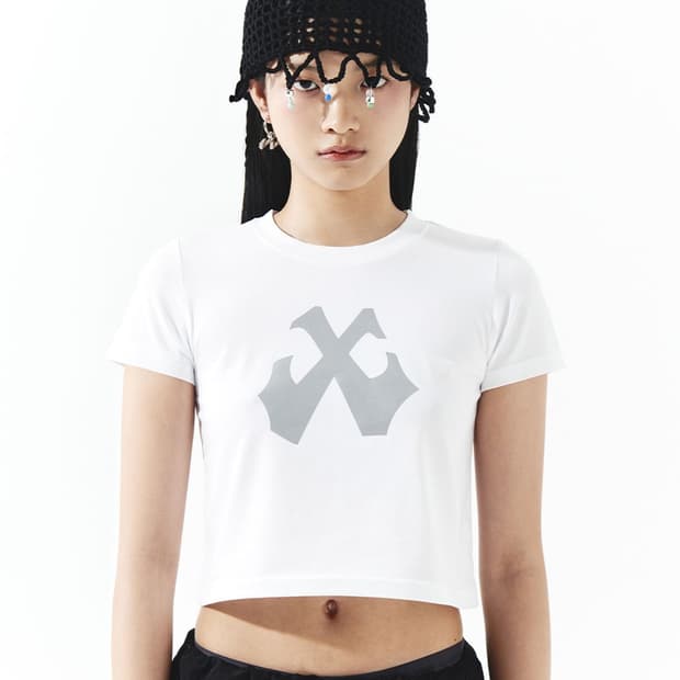 Yeel 와이이이엘 scotch logo crop tee 화이트