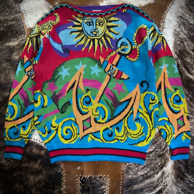 90s YOSHIYUKI KONISHI Psychedelic Sun 니트