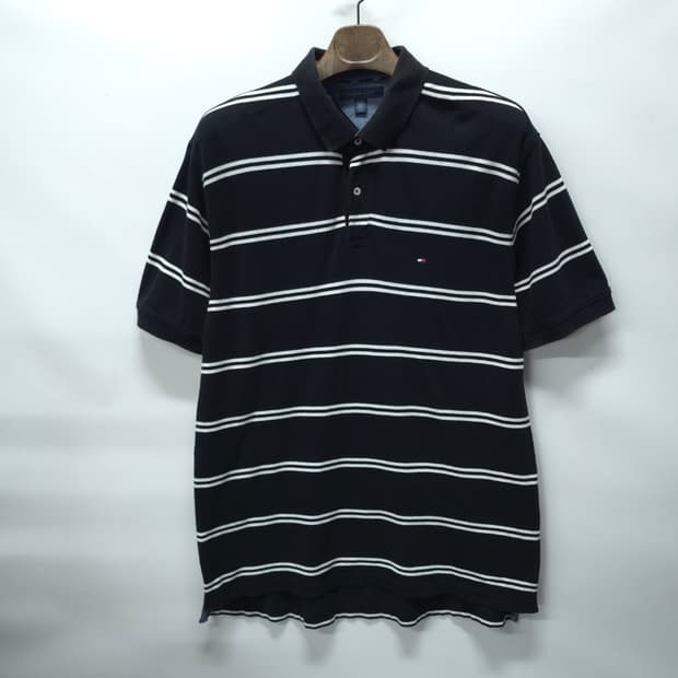 빅사이즈) 타미힐피거 스트라이프 카라반팔 (115~120)