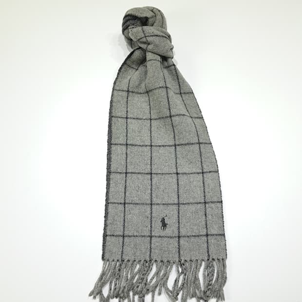 MX565 폴로 90s 이태리판 램스울 양면 윈도우페인 헤링본 목도리