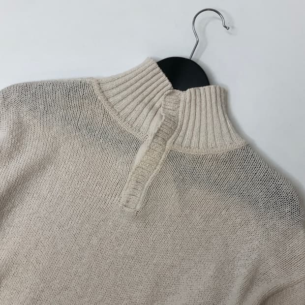 Chaps Ralph Lauren 아이보리 카라 버튼 니트