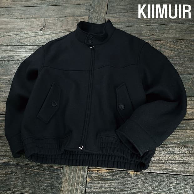 [키뮤어] 오버핏 모직 바라쿠타 블루종 자켓 블랙 M19052