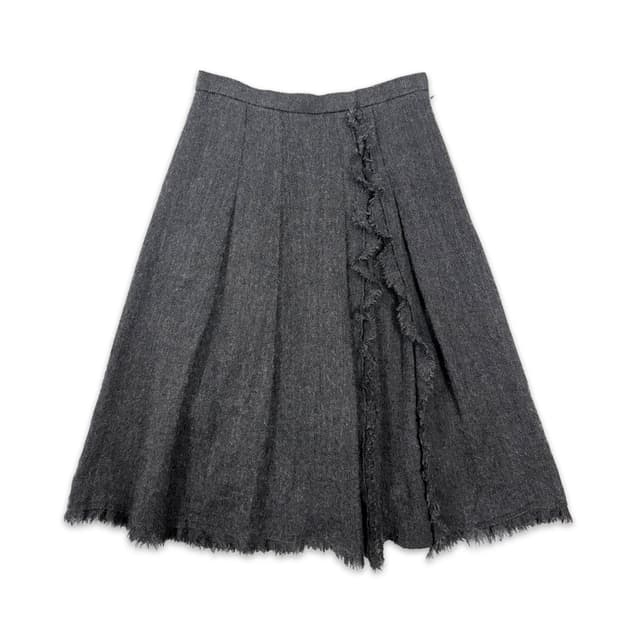 빈티지 그레이 프릴 플리츠 스커트