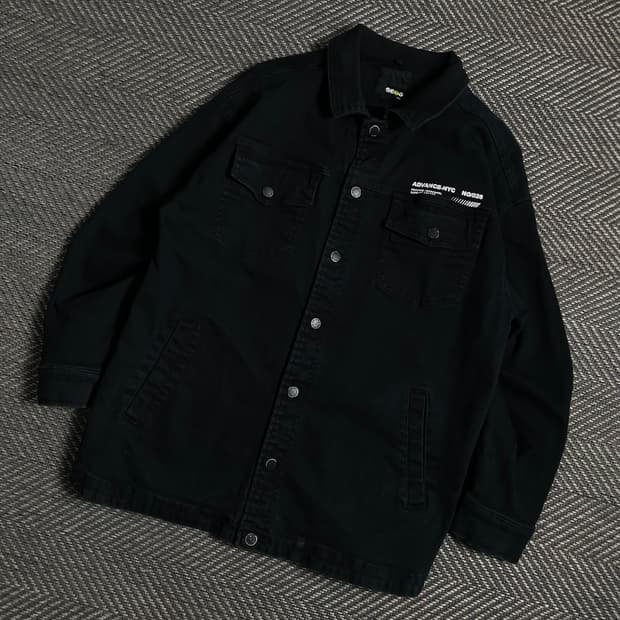 빈티지 빅로고 박시핏 워크 데님 자켓 블랙y 4781