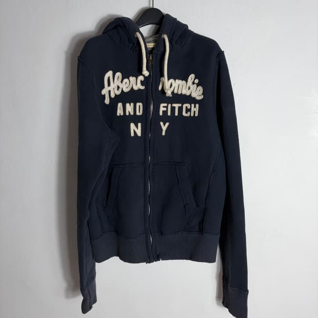 A&F 아베크롬비 로고 네이비 후드집업 NY(S)