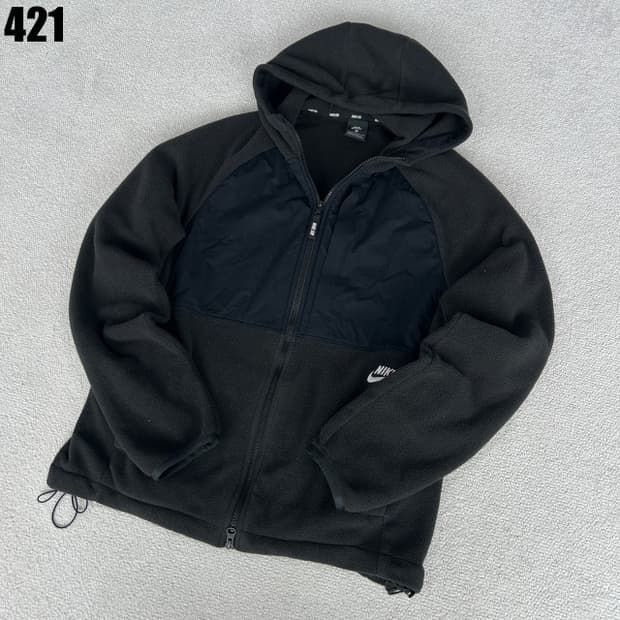 나이키 블랙 플리스 집업 