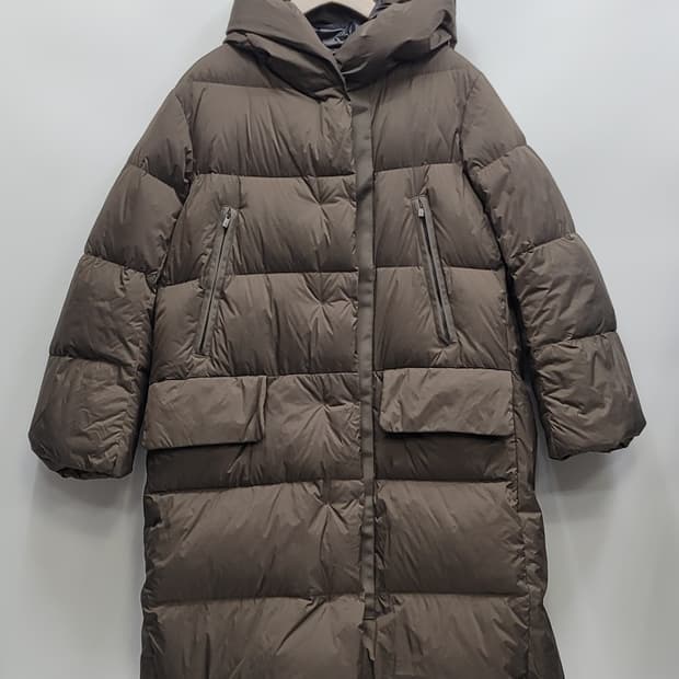 유니클로 질샌드 +J 오브사이즈 다운 파카 / 여 S 브라운
