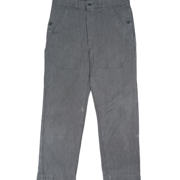 80s 스위스군 데님 팬츠 그레이 퍼티그 (34~36)