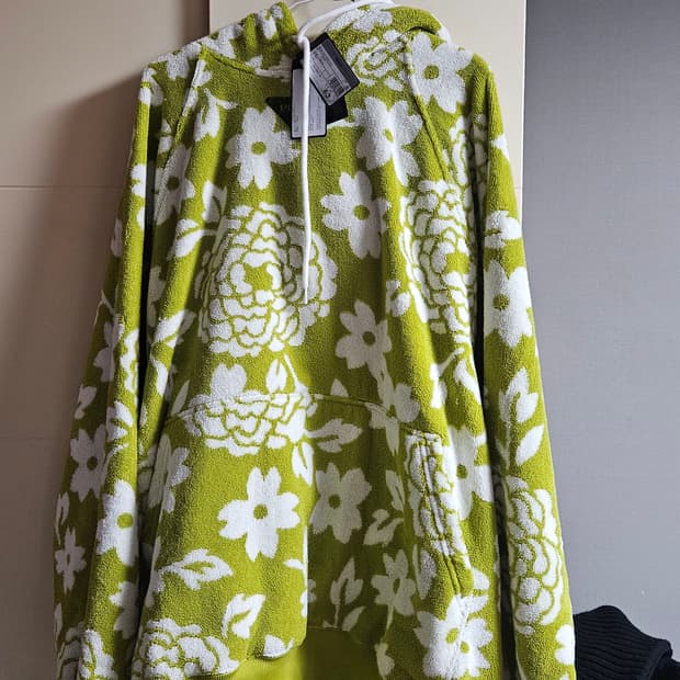 프라다 타올 후드 플로랄 플라워 카키